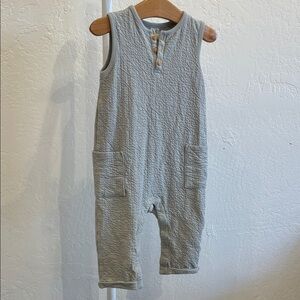 H&M Light Blue Quilted Sleeveless Romper